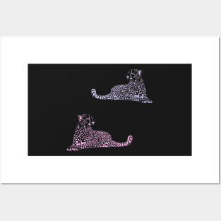 pink and purple cheetah preppy aesthetic Posters and Art